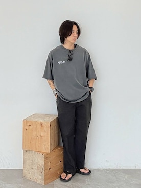 「BAYFLOW（ベイフロー）の[レイヤードに最適] ワッフルラウンドタンクトップ（Tシャツ/カットソー）」を使った、shinossyさん（メンズ・172cm・40代）の夏コーディネート