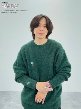 「PEANUTS（ピーナッツ）のアイテム」を使った、shinossyさん（メンズ・172cm）の冬コーディネート