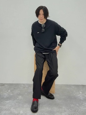 「アイテム（スラックス）」を使った、shinossyさん（メンズ・172cm・40代）の秋コーディネート