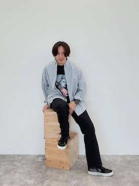 「BAYFLOW（ベイフロー）のアイテム（トップス）」を使った、shinoさん（メンズ・172cm）の春コーディネート