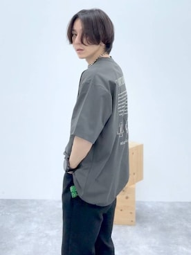 「BAYFLOW（ベイフロー）の[レイヤードに最適] ワッフルラウンドタンクトップ（Tシャツ/カットソー、ホワイト系）」を使った、shinoさん（メンズ・172cm）の春コーディネート