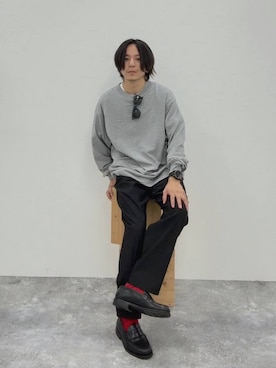 「アイテム（スラックス）」を使った、shinossyさん（メンズ・172cm・40代）の秋コーディネート