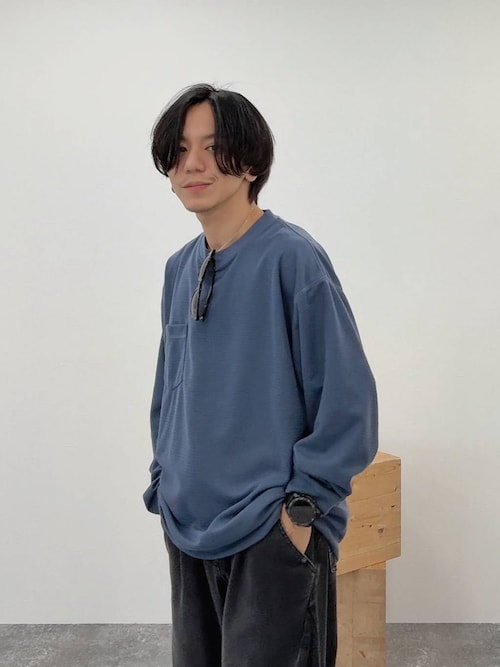 [レイヤードに最適] ワッフルラウンドタンクトップ