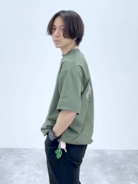 「BAYFLOW（ベイフロー）の[レイヤードに最適] ワッフルラウンドタンクトップ（Tシャツ/カットソー、ホワイト系）」を使った、shinoさん（メンズ・172cm）の春コーディネート