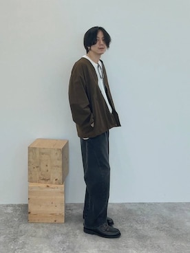 「アイテム（カーディガン/ボレロ）」を使った、shinossyさん（メンズ・172cm・40代）の秋コーディネート