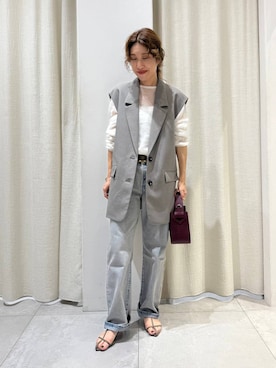「アイテム（その他アウター、グレー系）」を使った、babylonezonoさん（レディース・153cm）の秋コーディネート