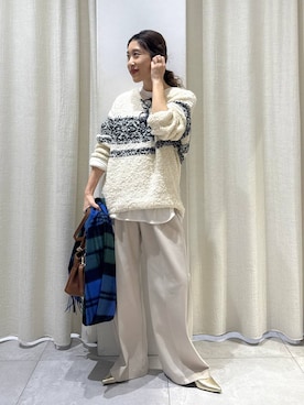 「アイテム（ショルダーバッグ、イエロー系）」を使った、babylonezonoさん（レディース・153cm）の冬コーディネート