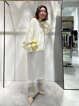 「ADD CULUMN（アドカラム）の【ADD CULUMN】ROLLAOBLONG S（ハンドバッグ、イエロー系）」を使った、babylonezonoさん（レディース）の春コーディネート