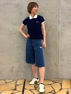 「アイテム（ポロシャツ）」を使った、R Tさん（レディース・157cm）の夏コーディネート