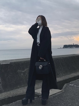 「海」｜「アイテム（ダウンジャケット/コート）」を使った、sayana88さん（レディース・160cm）の秋コーディネート