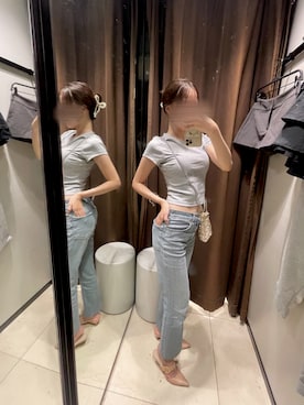 「アイテム（ショルダーバッグ、ゴールド系）」を使った、mom6o6さん（レディース・160cm）の秋コーディネート