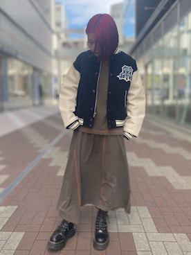 「AVIREX（アヴィレックス）のアイテム（スタジャン）」を使った、Natsumiさん（レディース・155cm）の秋コーディネート