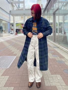 「AVIREX（アヴィレックス）のアイテム（シャツワンピース）」を使った、Natsumiさん（レディース・155cm）の秋コーディネート
