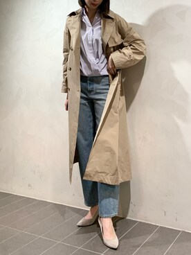 「フォロバ」｜「アイテム（トレンチコート）」を使った、MANAさん（レディース・170cm）の春コーディネート