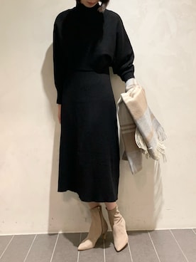 「フォロバ」｜「アイテム（ワンピース/ドレス）」を使った、MANAさん（レディース・170cm）の冬コーディネート