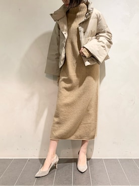 「フォロバ」｜「アイテム（ワンピース/ドレス）」を使った、MANAさん（レディース・170cm）の冬コーディネート