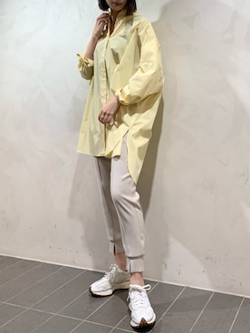 「イエローシャツ」｜MANAさん（レディース・170cm）の春コーディネート