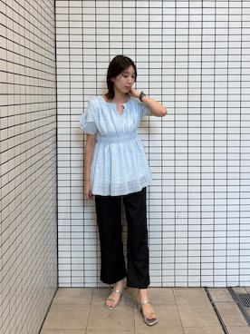 osonoねじり袖ペプラムチュニックを使った人気ファッション
