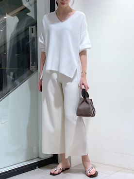 「フォロバ」｜「アイテム（スラックス）」を使った、MANAさん（レディース・170cm）の夏コーディネート