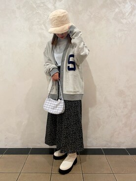 「レタードカーディガン」｜Thina ☻さん（レディース・158cm）の秋コーディネート