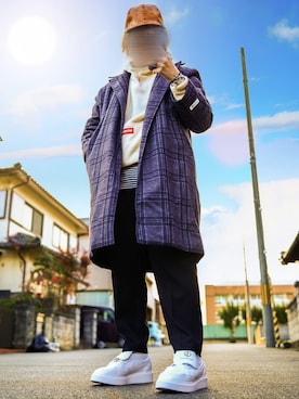 「フォローミー」｜「アイテム（チェスターコート）」を使った、アイラさん（メンズ・172cm）の冬コーディネート