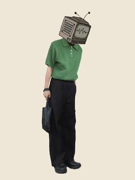「epnok（エプノック）のアイテム（スラックス）」を使った、fashiontvmanさん（メンズ・174cm）の夏コーディネート