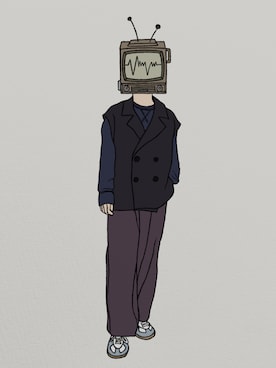 「epnok（エプノック）のアイテム（ベスト）」を使った、fashiontvmanさん（メンズ・174cm）の春コーディネート