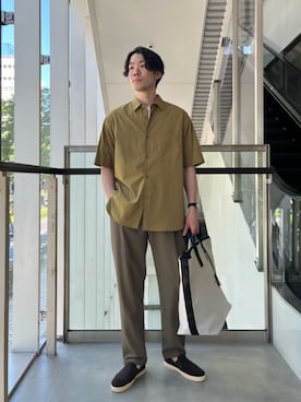 「UNITED ARROWS（ユナイテッドアローズ）のアイテム（スリッポン）」を使った、HAYATO SUGAWARAAさん（メンズ・174cm）の夏コーディネート