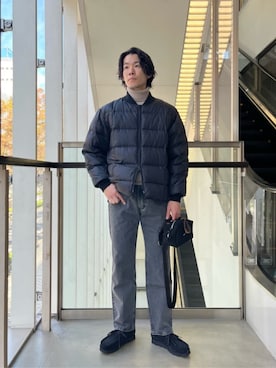 「UNITED ARROWS（ユナイテッドアローズ）のアイテム（デニムパンツ）」を使った、HAYATO SUGAWARAAさん（メンズ・174cm）の冬コーディネート