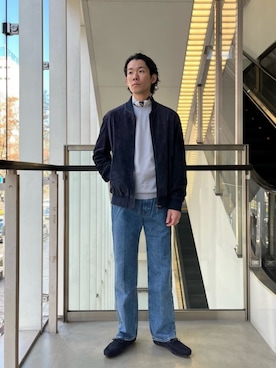 「UNITED ARROWS（ユナイテッドアローズ）のアイテム（デニムパンツ）」を使った、HAYATO SUGAWARAAさん（メンズ・174cm）の冬コーディネート