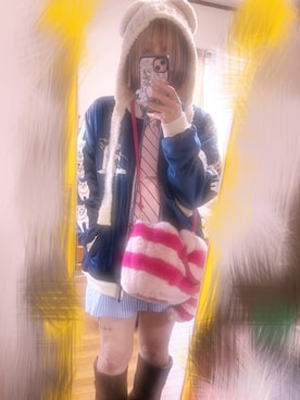 「アイテム（スカジャン）」を使った、pooさん（レディース・155cm）の秋コーディネート