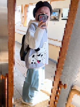 「s'yte（サイト）のアイテム（帽子）」を使った、pooさん（レディース・155cm）の春コーディネート