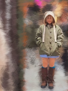 「アイテム（ミリタリージャケット）」を使った、pooさん（レディース・155cm）の秋コーディネート