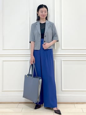 「E'POR（エポール）の【E'POR】Y BAG Large【通勤】【A4対応】【25AW】（トートバッグ）」を使った、YUUMIさん（レディース・157cm・30代）の夏コーディネート