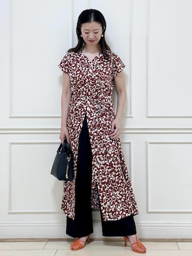 「柄物」｜「アイテム（ワンピース/ドレス）」を使った、YUUMIさん（レディース・157cm）の夏コーディネート