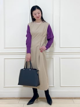 「アイテム（ワンピース/ドレス）」を使った、YUUMIさん（レディース・157cm・30代）の春コーディネート