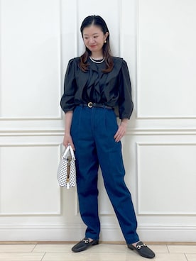 「パールアクセサリー」｜YUUMIさん（レディース・157cm）の夏コーディネート