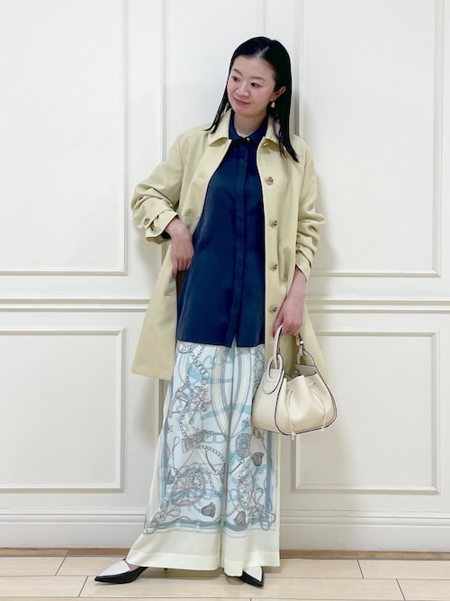 セール】ミドル丈ステンカラーコート《軽量・しわになりにくい