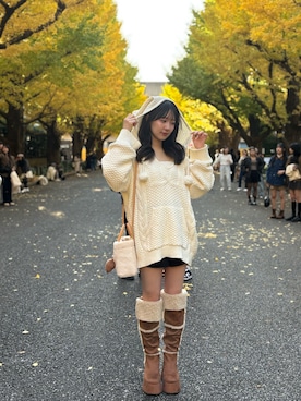 「アイテム（パーカー、ホワイト系）」を使った、momyu36さん（レディース・160cm）の秋コーディネート