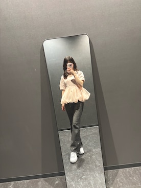 「FILA（フィラ）のアイテム」を使った、momyu36さん（レディース・160cm）の春コーディネート