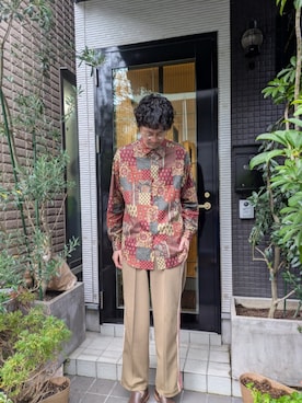 「SASQUATCHfabrix.（サスクワァッチファブリックス）のアイテム（パンツ）」を使った、Mondrianさん（メンズ・181cm）の秋コーディネート
