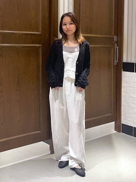 「RAGEBLUE（レイジブルー）のアイテム（スラックス）」を使った、mirukikukaguさん（レディース・154cm）の春コーディネート