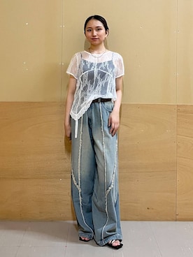 「RAGEBLUE（レイジブルー）のアイテム」を使った、mirukikukaguさん（レディース・154cm）の夏コーディネート
