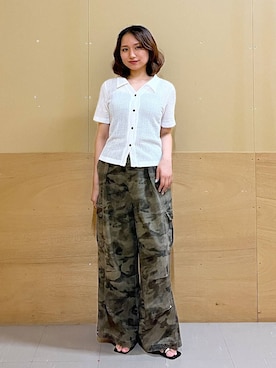 「RAGEBLUE（レイジブルー）のアイテム」を使った、mirukikukaguさん（レディース・154cm）の夏コーディネート
