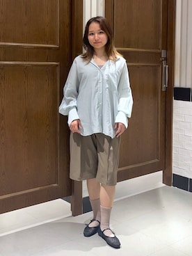「RAGEBLUE（レイジブルー）のアイテム（スラックス）」を使った、mirukikukaguさん（レディース・154cm）の春コーディネート