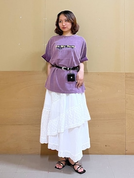 「RAGEBLUE（レイジブルー）のアイテム」を使った、mirukikukaguさん（レディース・154cm）の夏コーディネート
