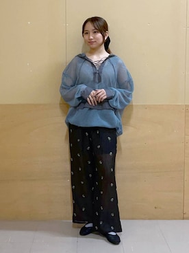 「RAGEBLUE（レイジブルー）のアイテム（スラックス）」を使った、mirukikukaguさん（レディース・154cm）の春コーディネート