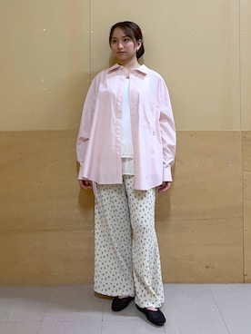 「RAGEBLUE（レイジブルー）のアイテム（スラックス）」を使った、mirukikukaguさん（レディース・154cm）の春コーディネート