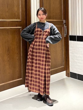 「アイテム（ワンピース/ドレス）」を使った、mirukikukaguさん（レディース・154cm・20代）の秋コーディネート