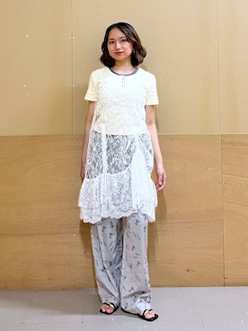 「RAGEBLUE（レイジブルー）のアイテム」を使った、mirukikukaguさん（レディース・154cm）の夏コーディネート